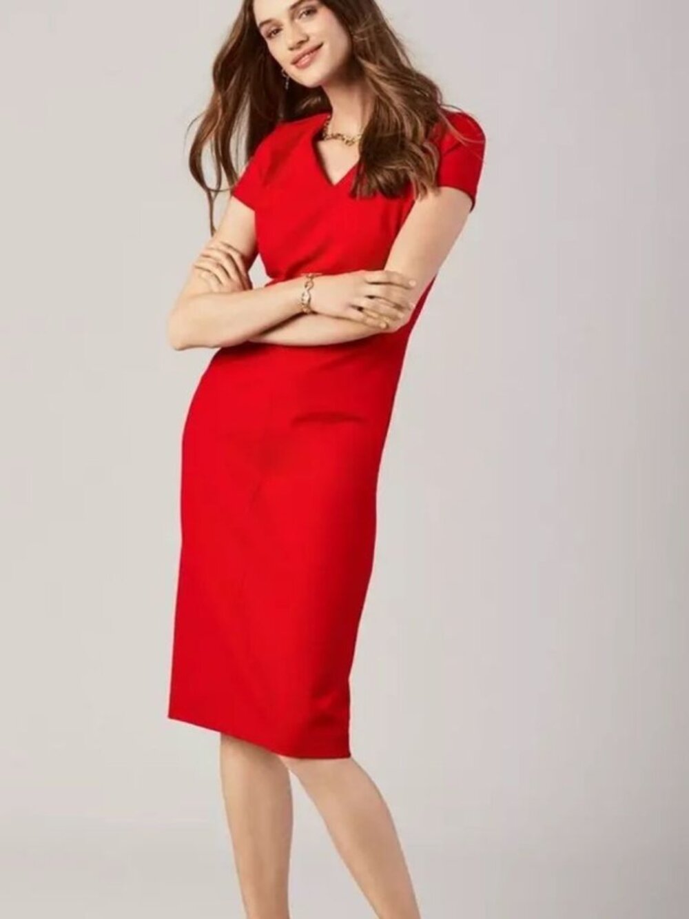 Brooks Brothers Ponte Knit Sheath Dress Red Sz 12- NWT